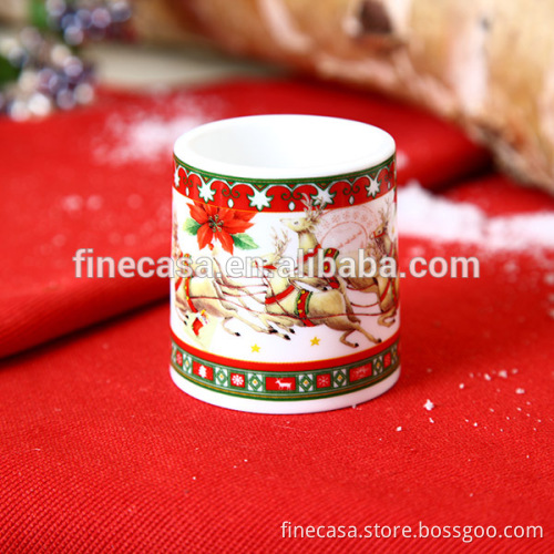 New Bone China Ceramic Christmas Deer Tea Light Holder